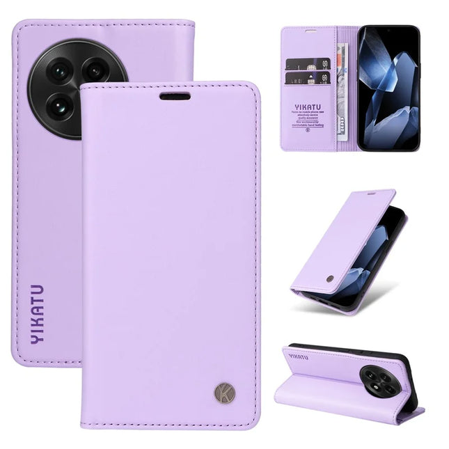 For OnePlus 13 Wallet Case YIKATU YK- 001 PU Leather Phone Cover with Stand -  Light Purple