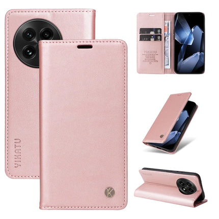For OnePlus 13 Wallet Case YIKATU YK- 001 PU Leather Phone Cover with Stand -  Rose Gold