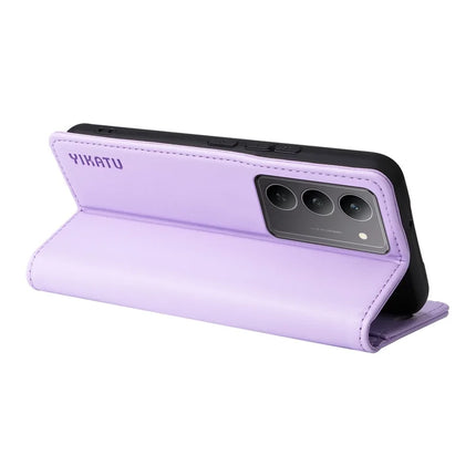 For Realme C75 Wallet Case YIKATU YK- 001 PU Leather Phone Cover with Stand -  Light Purple
