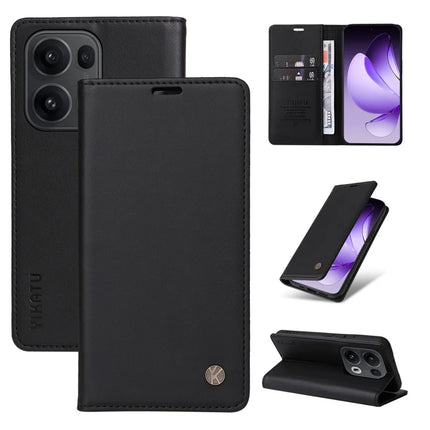 For Oppo Reno13 Pro 5G Wallet Case YIKATU YK- 001 PU Leather Phone Cover with Stand - Black