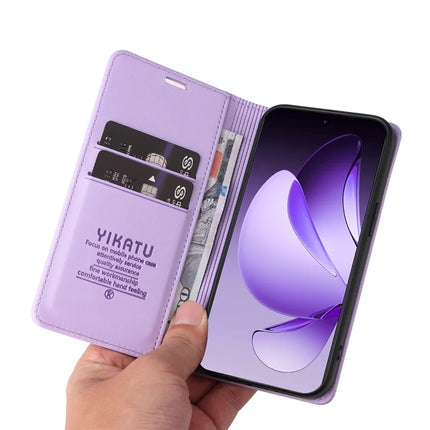 For Oppo Reno13 Pro 5G Wallet Case YIKATU YK- 001 PU Leather Phone Cover with Stand -  Light Purple