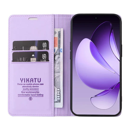 For Oppo Reno13 Pro 5G Wallet Case YIKATU YK- 001 PU Leather Phone Cover with Stand -  Light Purple