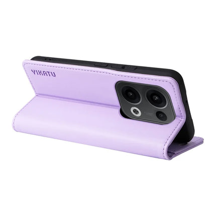 For Oppo Reno13 5G (Global) Wallet Case YIKATU YK- 001 PU Leather Phone Cover with Stand -  Light Purple