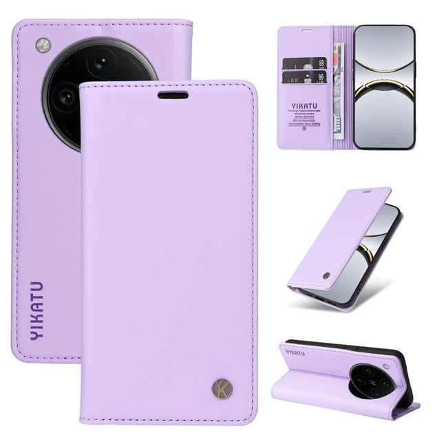 For Oppo Find X8 Pro 5G Wallet Case YIKATU YK- 001 PU Leather Phone Cover with Stand -  Light Purple
