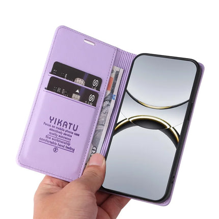 For Oppo Find X8 Pro 5G Wallet Case YIKATU YK- 001 PU Leather Phone Cover with Stand -  Light Purple