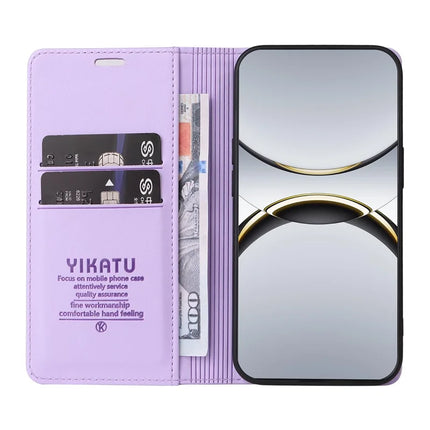 For Oppo Find X8 Pro 5G Wallet Case YIKATU YK- 001 PU Leather Phone Cover with Stand -  Light Purple