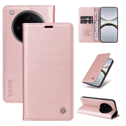 For Oppo Find X8 Pro 5G Wallet Case YIKATU YK- 001 PU Leather Phone Cover with Stand -  Rose Gold