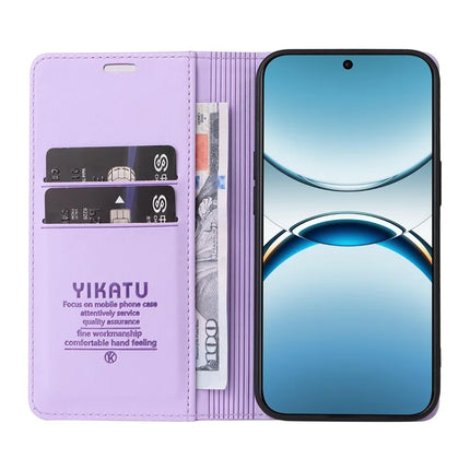 For Oppo Find X8 5G Wallet Case YIKATU YK- 001 PU Leather Phone Cover with Stand -  Light Purple