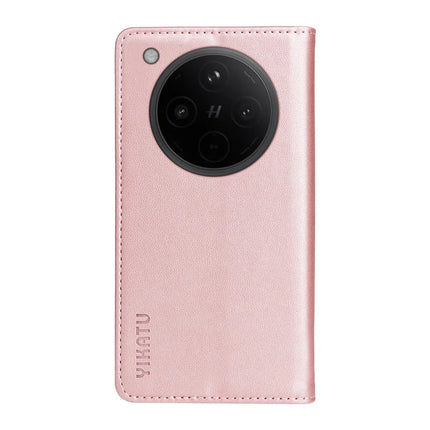 For Oppo Find X8 5G Wallet Case YIKATU YK- 001 PU Leather Phone Cover with Stand -  Rose Gold