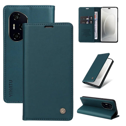 For Honor 300 Ultra / Honor 300 Pro Wallet Case YIKATU YK- 001 PU Leather Phone Cover with Stand - Green