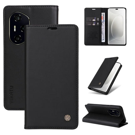 For Honor 300 Ultra / Honor 300 Pro Wallet Case YIKATU YK- 001 PU Leather Phone Cover with Stand - Black