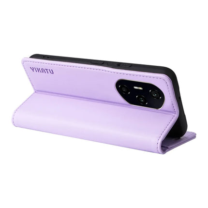 For Honor 300 Ultra / Honor 300 Pro Wallet Case YIKATU YK- 001 PU Leather Phone Cover with Stand -  Light Purple