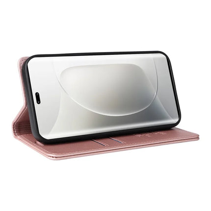 For Honor 300 Ultra / Honor 300 Pro Wallet Case YIKATU YK- 001 PU Leather Phone Cover with Stand -  Rose Gold