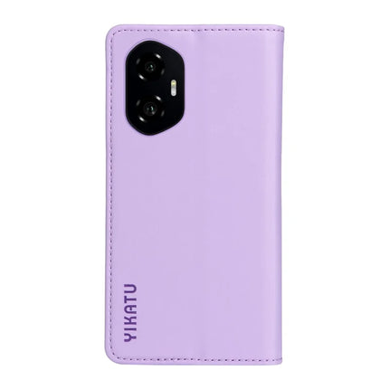 For Honor 300 Wallet Case YIKATU YK- 001 PU Leather Phone Cover with Stand -  Light Purple