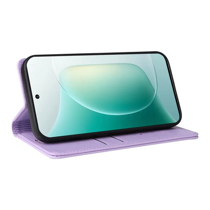 For Honor 300 Wallet Case YIKATU YK- 001 PU Leather Phone Cover with Stand -  Light Purple