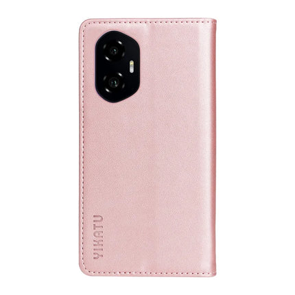 For Honor 300 Wallet Case YIKATU YK- 001 PU Leather Phone Cover with Stand -  Rose Gold