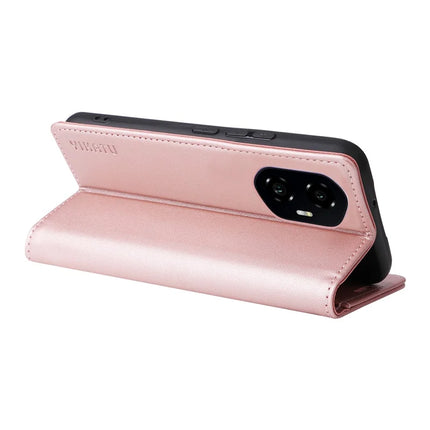 For Honor 300 Wallet Case YIKATU YK- 001 PU Leather Phone Cover with Stand -  Rose Gold
