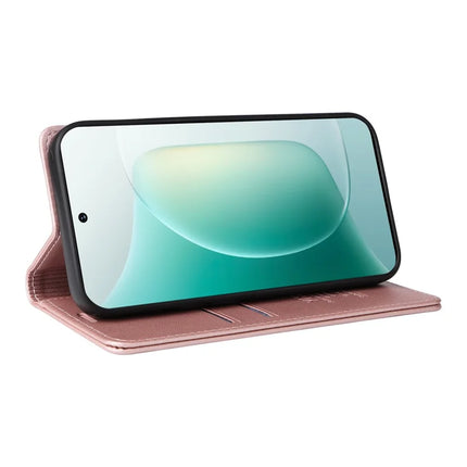 For Honor 300 Wallet Case YIKATU YK- 001 PU Leather Phone Cover with Stand -  Rose Gold