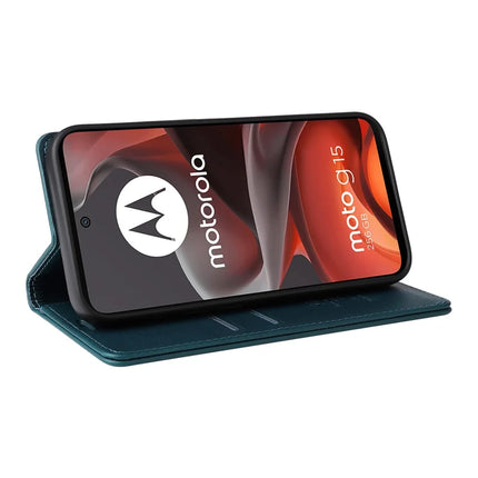 For Motorola Moto G15 4G Wallet Case YIKATU YK- 001 PU Leather Phone Cover with Stand