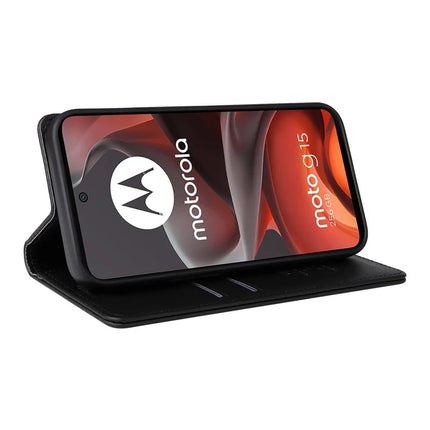 For Motorola Moto G15 4G Wallet Case YIKATU YK- 001 PU Leather Phone Cover with Stand