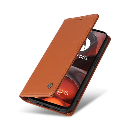 For Motorola Moto G15 4G Wallet Case YIKATU YK- 001 PU Leather Phone Cover with Stand