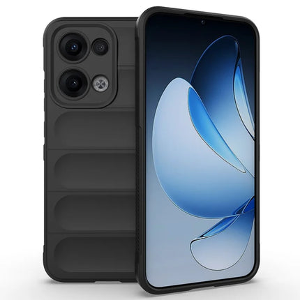 For Oppo Reno13 5G (Global) Case Anti-Drop Soft TPU Rugged Phone Back Cover - Black