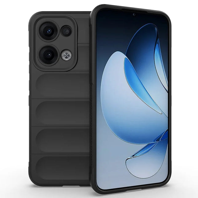 For Oppo Reno13 5G (Global) Case Anti-Drop Soft TPU Rugged Phone Back Cover - Black