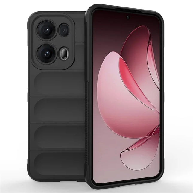 For Oppo Reno13 Pro 5G Case Anti-Drop Soft TPU Rugged Phone Back Cover - Black
