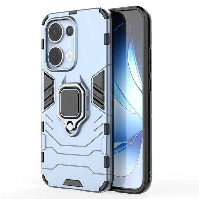 For Oppo Reno13 5G (Global) Case PC + TPU Protective Phone Cover with Ring Kickstand - Blue