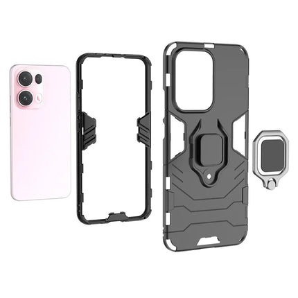 For Oppo Reno13 Pro 5G Case PC + TPU Protective Phone Cover with Ring Kickstand