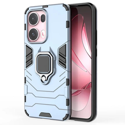 For Oppo Reno13 Pro 5G Case PC + TPU Protective Phone Cover with Ring Kickstand - Blue