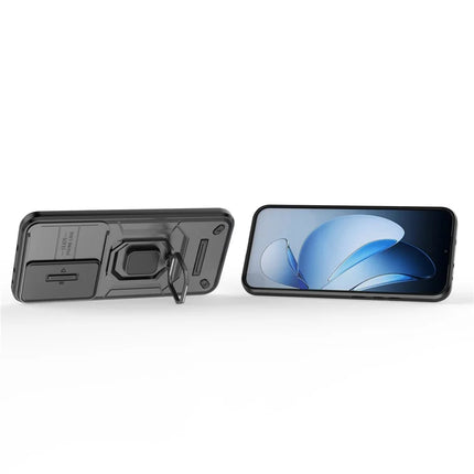 For Oppo Reno13 5G (Global) Case PC + TPU Kickstand Phone Protector with Lens Cover