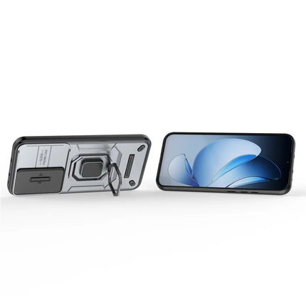 For Oppo Reno13 5G (Global) Case PC + TPU Kickstand Phone Protector with Lens Cover