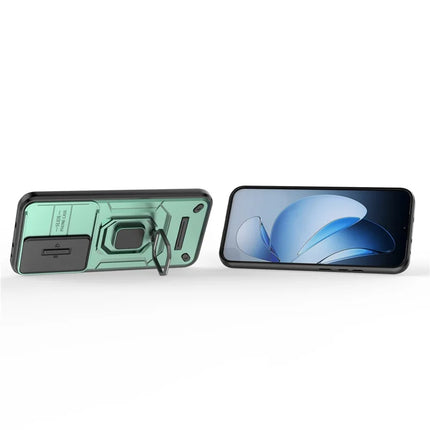 For Oppo Reno13 5G (Global) Case PC + TPU Kickstand Phone Protector with Lens Cover