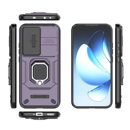For Oppo Reno13 5G (Global) Case PC + TPU Kickstand Phone Protector with Lens Cover