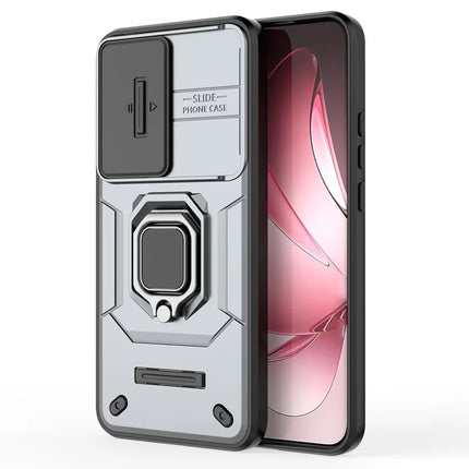 For Oppo Reno13 Pro 5G Case PC + TPU Kickstand Phone Protector with Lens Cover