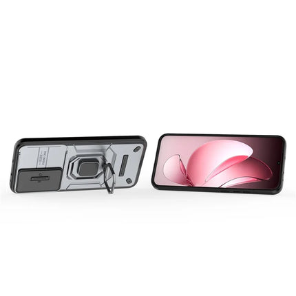 For Oppo Reno13 Pro 5G Case PC + TPU Kickstand Phone Protector with Lens Cover