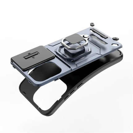 For Oppo Reno13 Pro 5G Case PC + TPU Kickstand Phone Protector with Lens Cover