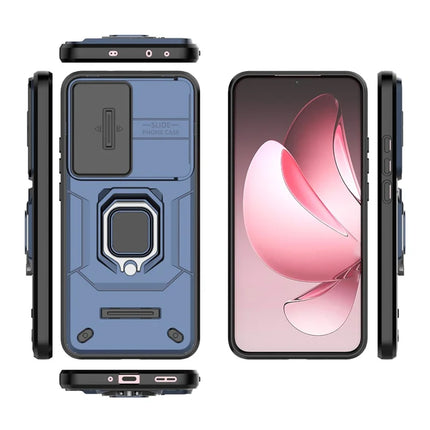 For Oppo Reno13 Pro 5G Case PC + TPU Kickstand Phone Protector with Lens Cover