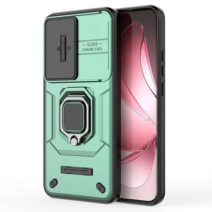 For Oppo Reno13 Pro 5G Case PC + TPU Kickstand Phone Protector with Lens Cover