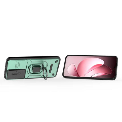 For Oppo Reno13 Pro 5G Case PC + TPU Kickstand Phone Protector with Lens Cover