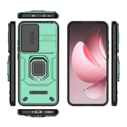 For Oppo Reno13 Pro 5G Case PC + TPU Kickstand Phone Protector with Lens Cover