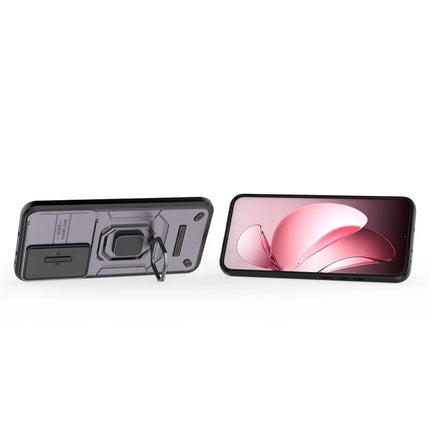 For Oppo Reno13 Pro 5G Case PC + TPU Kickstand Phone Protector with Lens Cover