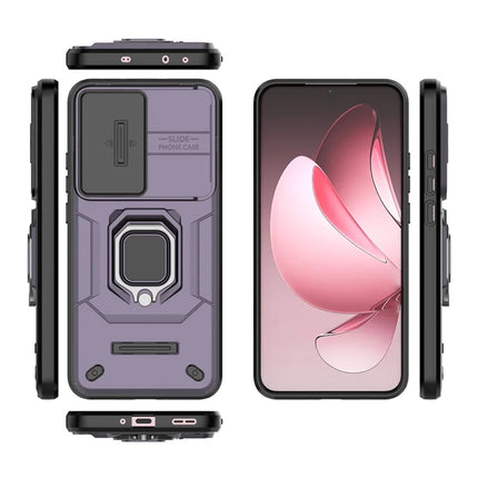 For Oppo Reno13 Pro 5G Case PC + TPU Kickstand Phone Protector with Lens Cover