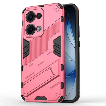 For Oppo Reno13 5G (Global) Case PC + TPU Shockproof Phone Cover with Kickstand - Rose