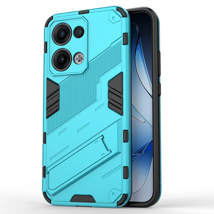 For Oppo Reno13 5G (Global) Case PC + TPU Shockproof Phone Cover with Kickstand - Baby Blue
