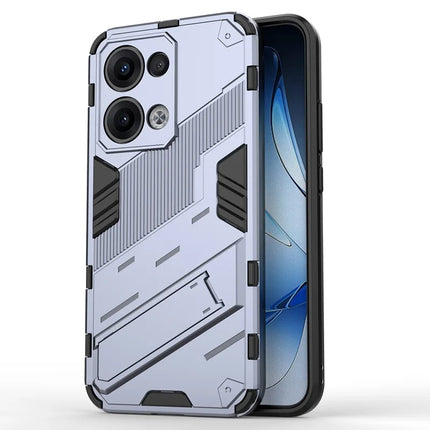 For Oppo Reno13 5G (Global) Case PC + TPU Shockproof Phone Cover with Kickstand - Dark Blue
