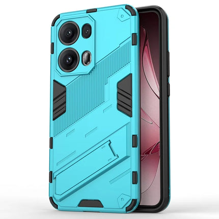 For Oppo Reno13 Pro 5G Case PC + TPU Shockproof Phone Cover with Kickstand - Baby Blue