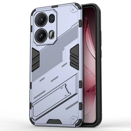 For Oppo Reno13 Pro 5G Case PC + TPU Shockproof Phone Cover with Kickstand - Dark Blue