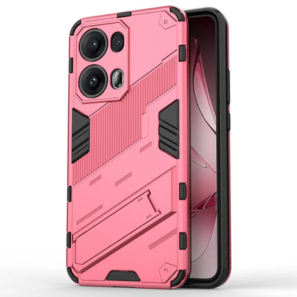 For Oppo Reno13 Pro 5G Case PC + TPU Shockproof Phone Cover with Kickstand - Rose